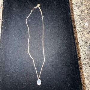 Elegant Gold Necklace with GrayPendant